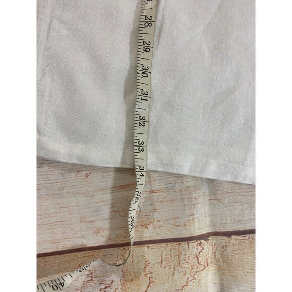 Flax By Jeanne Engelhart Women's White Linen Crop Pants - Large - Picture 3 of 13